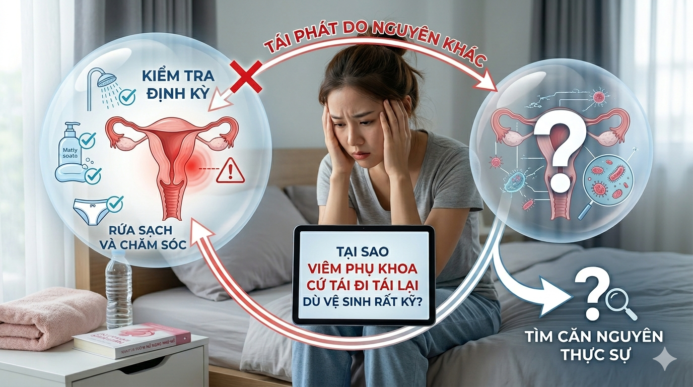 Tại Sao Viêm Phụ Khoa Cứ Tái Đi Tái Lại Dù Vệ Sinh Rất Kỹ? 1